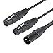 XLR3M to Dual XLR3F Y Cable, VANDESAIL 2-Pack XLR Male To Dual XLR Female Plug 3' Pro Series Y-Cable Cord Splitter (Adapter, Male to 2 Female)
