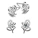 Women White Gold Plated Round Clear Cubic Zirconia Heart Shaped Butterfly Earring Hypoallergenic Ear Stud