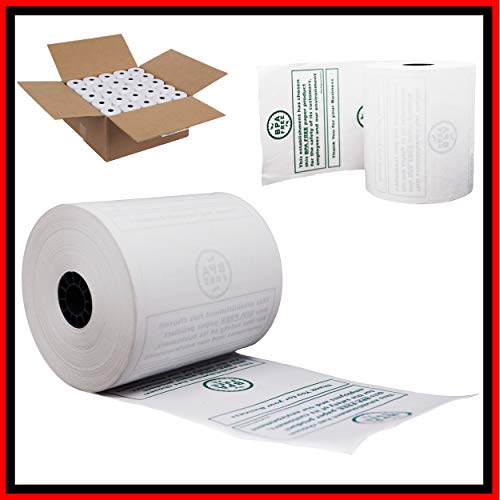 Pre Printed 3 1/8 x 230 Thermal Paper roll 50 Pack Cash Register Rolls BPA Free Made in USA from BuyRegisterRolls