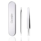Professional Blackhead Remover Kit Curved Tip and Pimple Comedone Extractor Tools - Treatment for Acne Comedone Whitehead Pimples Zits Spots Ingrown Hairs