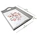 gb Home Collection Decorative Wooden Serving Tray with Floral Art, Breakfast Tray for Carrying Drinks Letters Mail, 15 x 11 in (38 x 28 cm) Display Piece, Modern Design