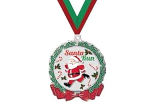 Crown Awards Christmas Medals - 2.75" Glitter Wreath Santa Run Medals
