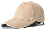 Edoneery Men Women Cotton Adjustable Washed Twill Low Profile Plain Baseball Cap Hat(Khaki)
