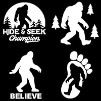 Sasquatch, Bigfoot, Hide and Seek Champion Decals (White)