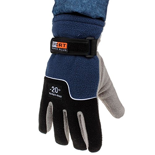 Clearance!Men Gloves,Haoricu Fashion Men Thermal Winter Work Motorcycle Gloves Windproof Ski Snow Snowboard Mitten (Blue