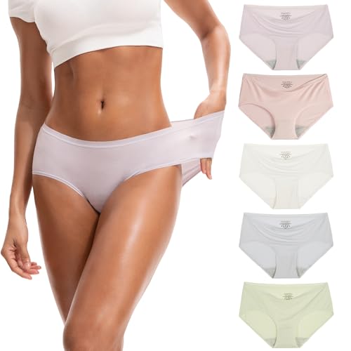 Innersy Unterhosen Damen Micro Modal Bequeme Slips Mehrpack Mikrofaser Hipster Unterwäsche 5Er Pack (M, Leichte Farbserie)