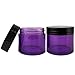 Beauticom 24 Pieces 30G/30ML(1 Oz) Thick Wall Round PURPLE CLEAR Plastic Container Jars with Black Flat Top Lids - Leak-Proof Jar - BPA Free