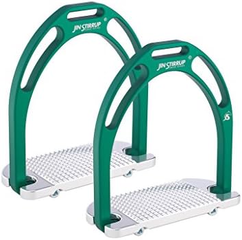 JIN STIRRUP 2 KINKO English Stirrups for Saddle - OPAQUE color - Authentic Product - Made in Italy - GREEN