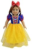 dreamtoyhouse Snow White Costume with Headband for 18 Inches Doll