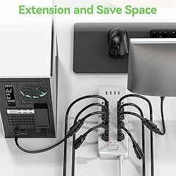 Power Extension Cord 1FT/12Inch(10 Pack), Short 3