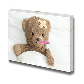 Canvas Prints Wall Art - Teddy in Hospital - 12" x 18"