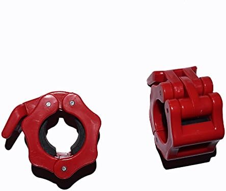 E2shop 1 Inch Locking Olympic Standard Size Diameter Barbell Clamps ABS Locking Collars Clamp for 25mm Barbells and 1'' Barbells