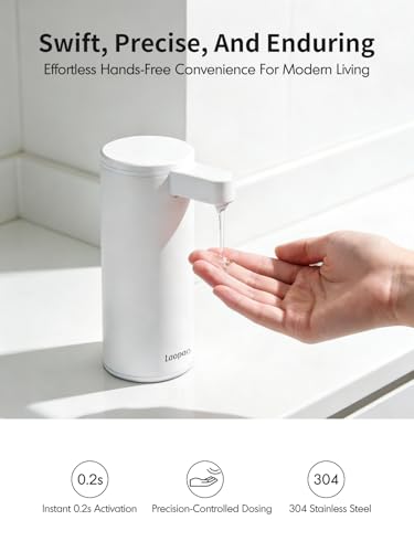 Infrared Sensor Stainless Steel Automatic Soap Dispenser - Automatic Liquid Soap Dispenser with Infrared Sensor - USB-C Charging, Soap Dispenser Set for Bathroom, Kitchen