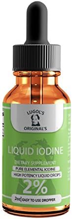 Lugols Originals Liquid Iodine Drops Regular Strength High Potency Concentrated Thyroid Supplement 2% 2oz 2 pk