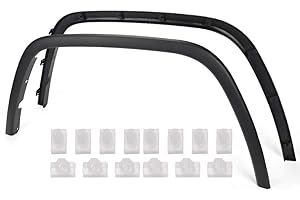 G-PLUS Front Left Right Side Bolt-on Fender Flares Compatible with 2011 2012 2013 2014 2015 2016 Jeep Grand Cherokee Black Plastic Wheel Opening Molding Trim 1 Pair - CH1291106 CH1290106