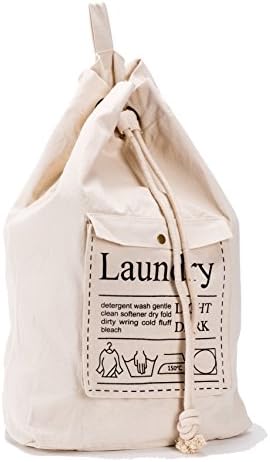 Holyluck - Extra Large Canvas Duffle Laundry Bag , Travel Laundry Bag with big front pocket - 25x22 Inch