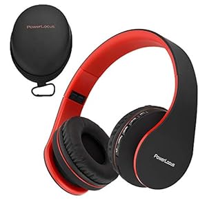 PowerLocus Wireless Bluetooth Over-Ear Stereo Foldable Headphones, Wired Headsets Noise Cancelling with Built-in…