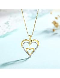 MORANY Heart Necklace Sterling Silver Forever Love Open Pendant Womens Jewelry, 18 20 inch