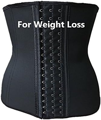 JieFar Women's Latex Underbust Workout Steel Boned Corset Waist Trainer for Weight Loss Sport Body Shaper (XXL, Black)