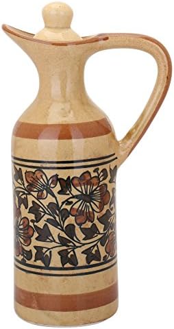 Xclusive Outlet Ceramic Oil Dispenser with Lid for Kitchen (Red, Medium)