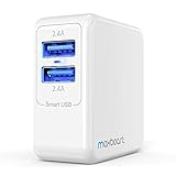 [Upgraded] Maxboost Wall Charger 4.8A 24W Dual USB Universal Portable Charger with mSmart Technology, Foldable Plug for iPhone 7 6 6s Plus, SE 5/5S, iPad Pro, Galaxy S7, S6 Edge+,S5,Nexus, HTC & more