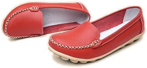 YINHAN Women's Casual Driving Loafers Slip On Boat Shoes Flats Red US 7.5