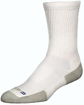 Drymax Men's Walking Crew Sock, White/Gray, X-Large