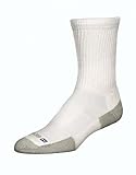 Drymax Sport Unisex Walking Crew 1-Pair Pack White/Gray LG (Men's Shoe 8.5-10.5, Women's Shoe 10-12)