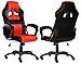 SEATZONE Swivel Office Chair, Racing Car Style Bucket Seat Gaming Chair, Curved High-Back Leather Computer Desk Chair for Home, Office and E-Sports Use, Red