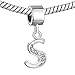 CharmSStory Alphabet Beads S Letter Charm Initial Spacer Dangle Simulated Birthstone Synthetic Crystal for Bracelets
