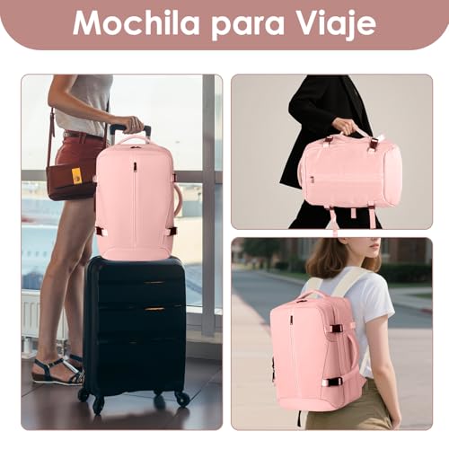 Viaje de Mochila al Vacío con Bombas Aire Eléctricas, 36-55L Expandible, Separación húmeda y seca, con Bolsa de Aire Antirrobo para Viajes