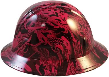 hot pink full brim hard hats