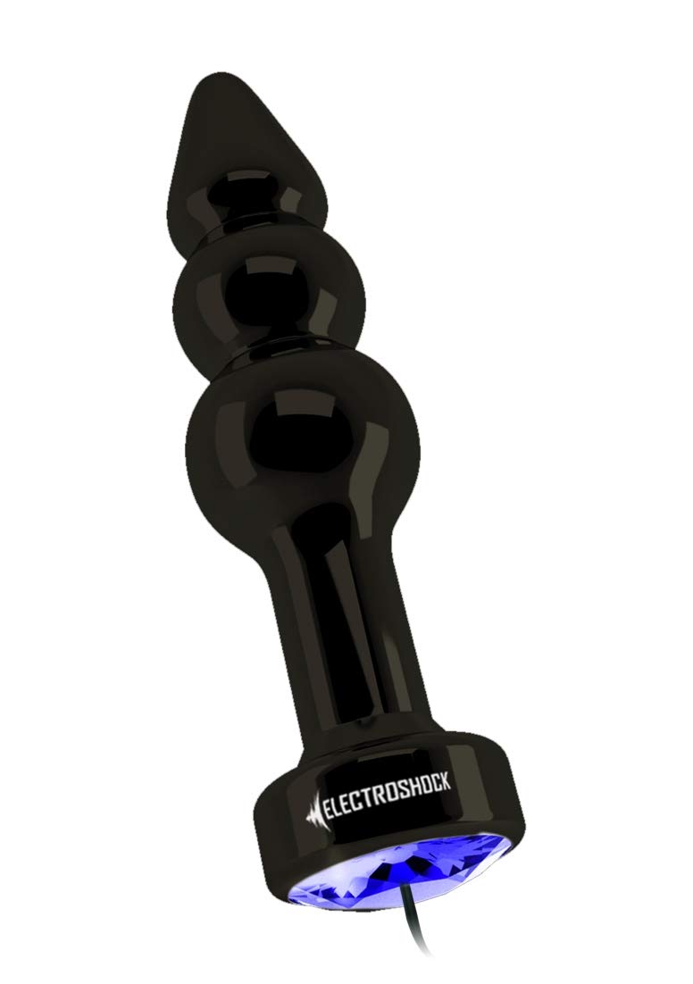 Electro Shock by Shots - E-Stimulation Ribbed Buttplug 3, 9" - Grey