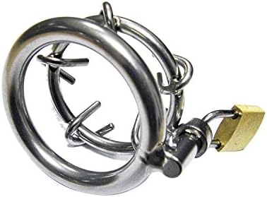 Bondage Masters Male Chastity Device, Ultra Small Cage with Crown of Thorns, Silver - Image 3