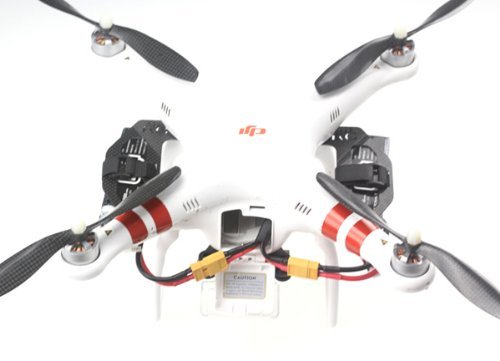 Dual Battery Carbon Fiber Mount + XT60 Power Adapter for DJI Phantom Quadcopter
