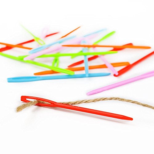100 Pcs Plastic Sewing Needles, iFergoo 50 Pcs 3.5" Colorful Large Eye Crafts Needles and 50 Pcs 2.75"Kids Safety Learning Needles for DIY Sewing Handmade Crafts, kid Weave Education - Thumbnail 6