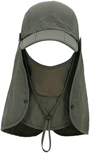 Miehana 360¡ã UV Quick-Drying Outdoor Sun Hat w/Removable Neck Flap & Face Cover