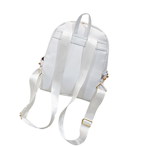 Respctful Backpack for Girls Fashion Floral Printing School Bags (White)