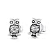 Sterling Silver Owl Stud Earrings - 8mm