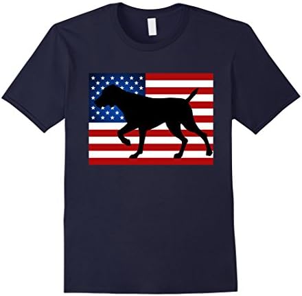 Mens Short Haired Pointer Dog T-shirt -  Patriotic USA Flag dog 3XL Navy