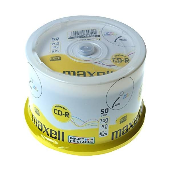 Maxell CD-R Recordable 700MB 80min 52x bedruckbar 50er Pack Spindel
