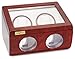 Diplomat Double Cherry Wood Finish Watch Winder with two extra Storage and Built In Timer