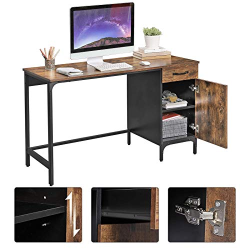 VASAGLE Computer Desk, Writing Study Table with Drawer and for