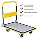 Goplus Folding Platform Cart, 660LBS Rolling Flatbed Cart Hand Platform Truck Push Dolly for Loading, Yellow