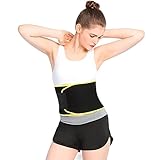 Yosoo Waist Trimmer Belt - Neoprene Waist Sweat Band for Slimmer Water Weight Loss Mobile Sauna Tummy Tuck Belts Strengthen Tummy Abs During Exercising Workout, for Women, Yellow