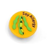Soy Allergy Button for Kids Rubber Medical Bracelet