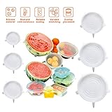 Silicone Stretch Lids Reusable Durable and Expandable Lids to Keep Food Fresh,Fit Various Sizes and Shapes of Containers Food Covers or Bowl Covers(WHITE)
