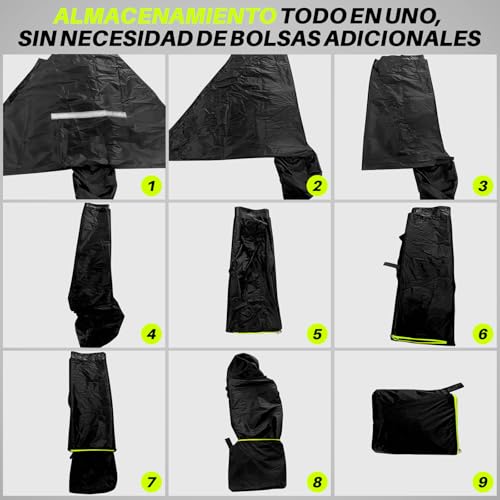 ZQSQD 3 en 1 Impermeable para Lluvia Hombres y Mujeres, Poncho de Lluvia Reflectante con Capucha, Chubasquero con Bolsillos con Cremallera, Adecuado para Senderismo, Acampada y Ciclismo