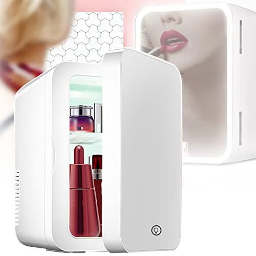 VOYADE 8L Cosmetics Refrigerator, Car Mirror Refrigerator, with Makeup Lights, Cosmetics Fruit Beverages Refrigeration, Constant Temperature Densely Sealed