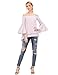 SheIn Women's Off The Shoulder Bell Sleeve Striped Blouse - Red Small
